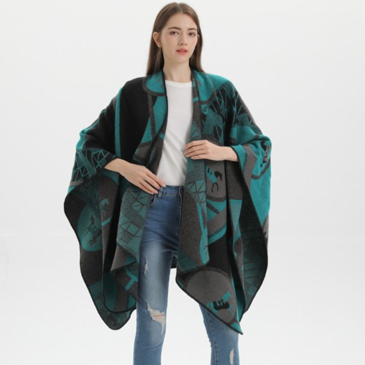Poncho Women Horses - horses