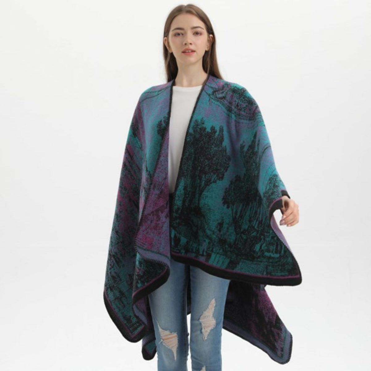 Women's Poncho Nature
