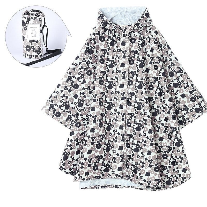 Women's Rain Poncho Flowers - Flowers