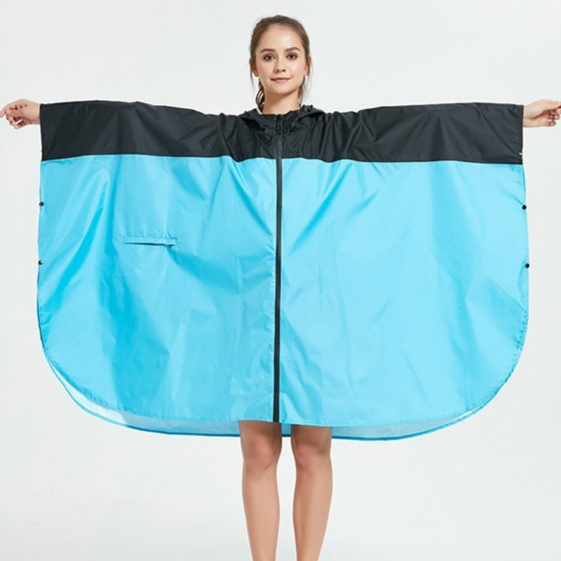 Women's rain poncho Black & Blue - Black & Blue