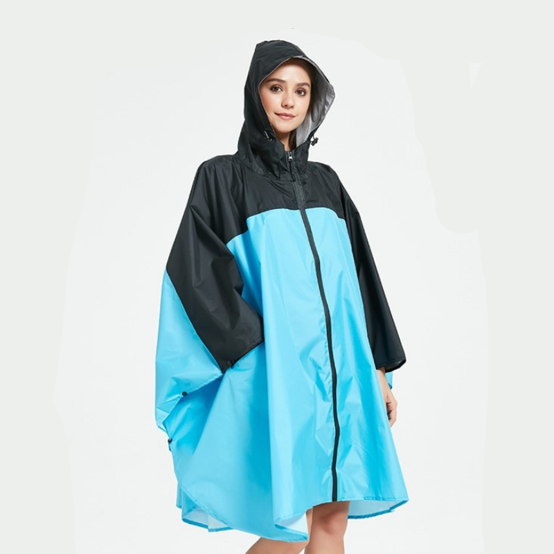 Women's rain poncho Black & Blue - Black & Blue