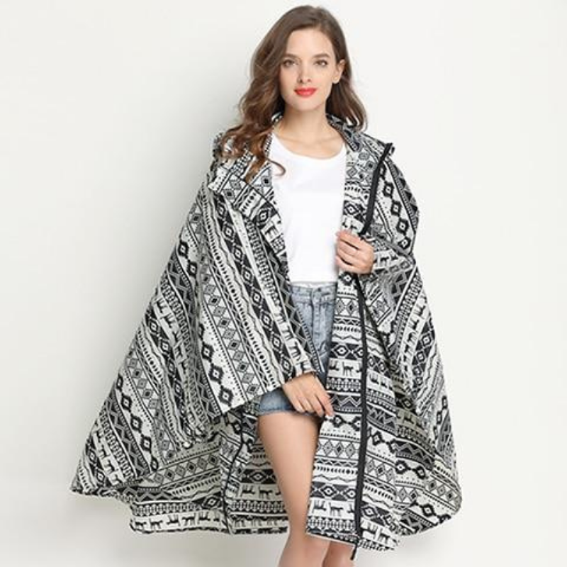 Women's rain poncho - Grey