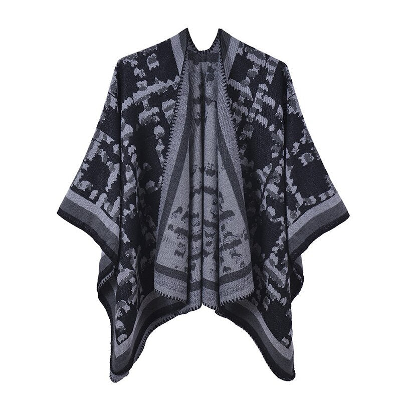 Women's Vintage Poncho - Black / Unique