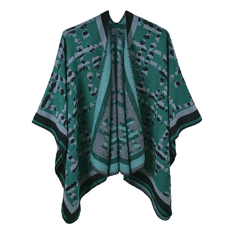 Women's Vintage Poncho - Green / Unique