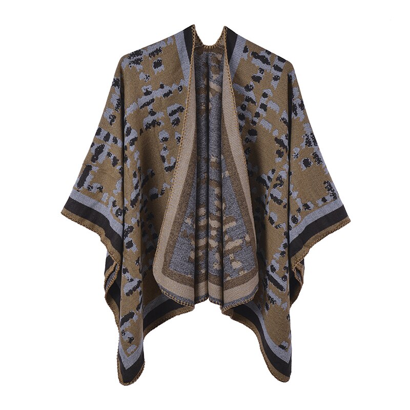 Women's Vintage Poncho - Khaki / Unique