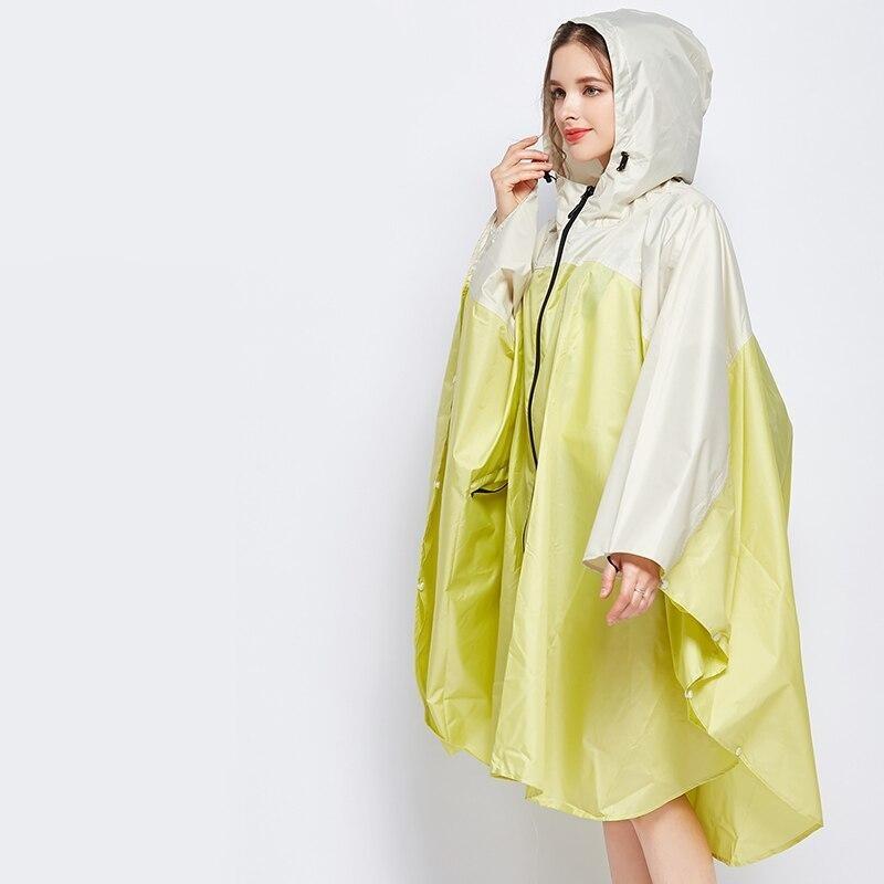 Adult rain poncho - yellow & white