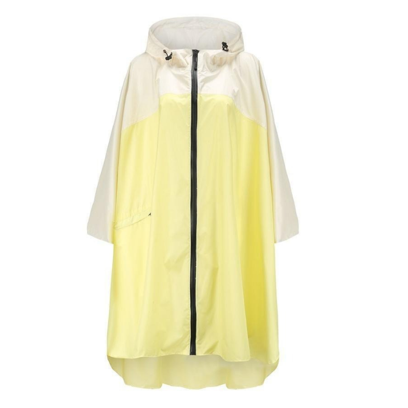 Adult rain poncho - yellow & white