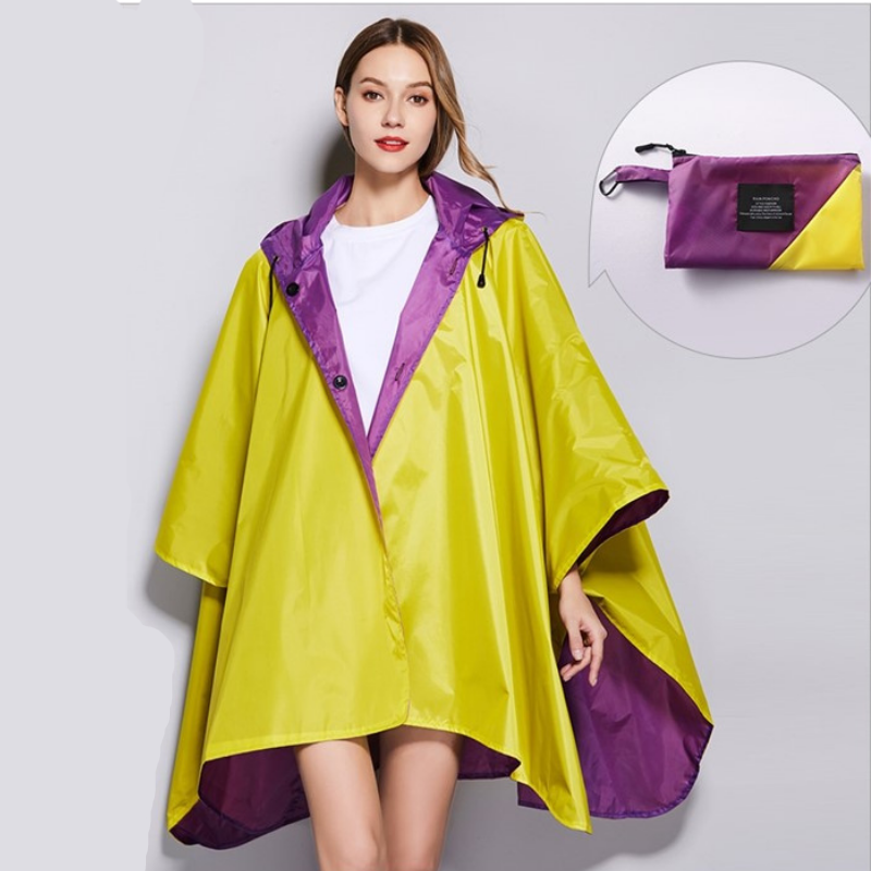 Yellow & Purple Rain Poncho - yellow & purple