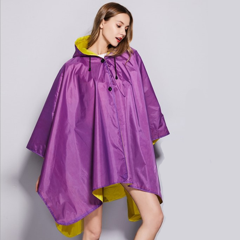 Yellow & Purple Rain Poncho - yellow & purple