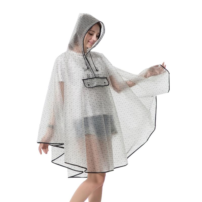 Rain Poncho Transparent - Black mesh