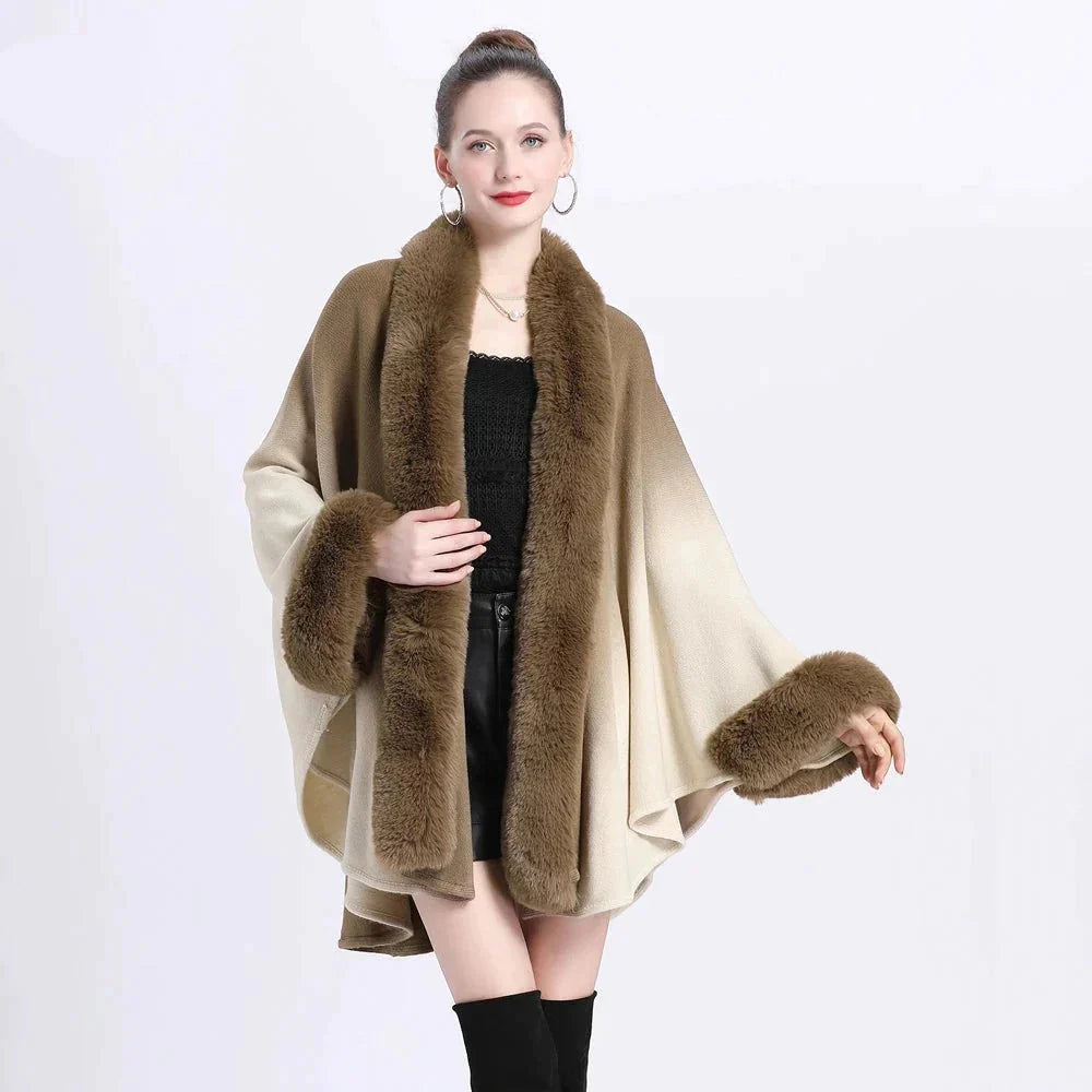 Women's Two-tone Fur Cape