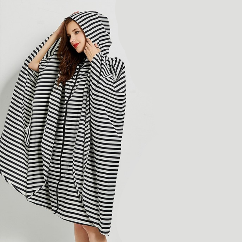 Rain Poncho - Black &amp; White