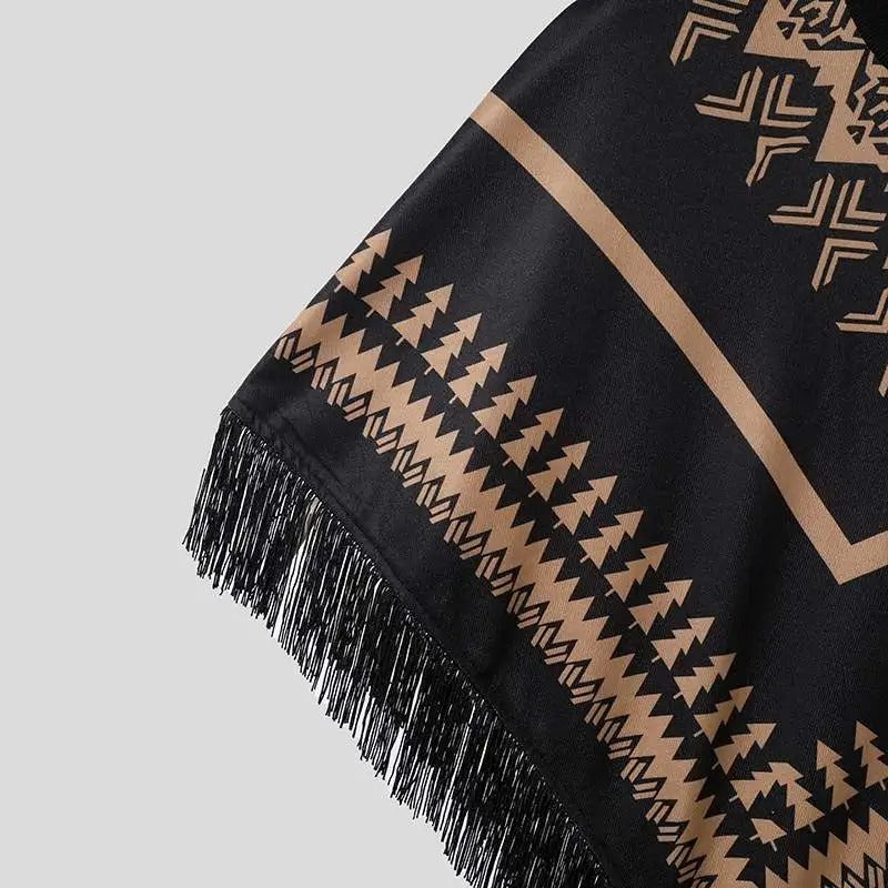 Men's Fashion Fringed Poncho