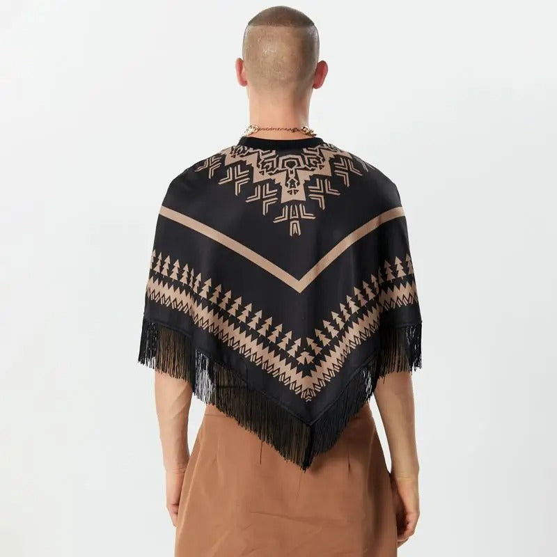 Men's Fashion Fringed Poncho