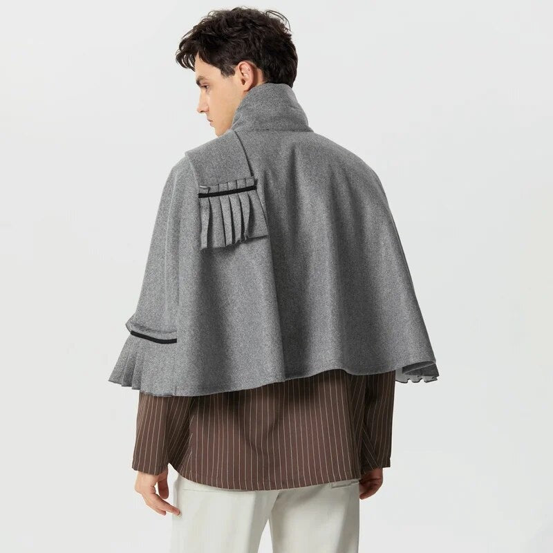 Men's Poncho with Scarf