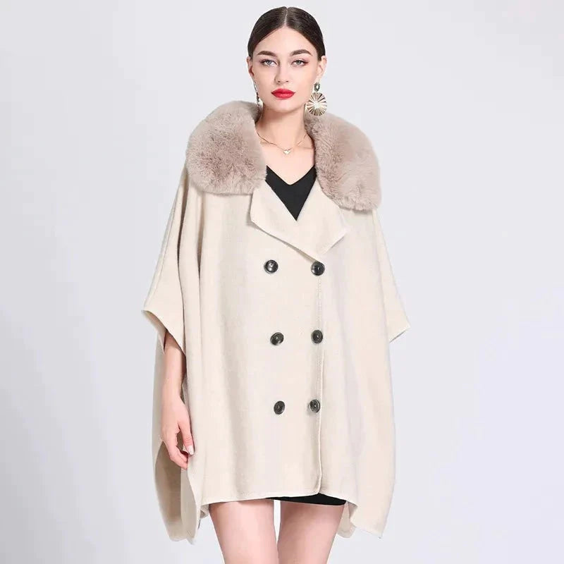 Women's Double-Breasted Cape Coat