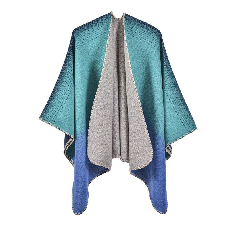 Poncho Woman Blue - Blue / Unique