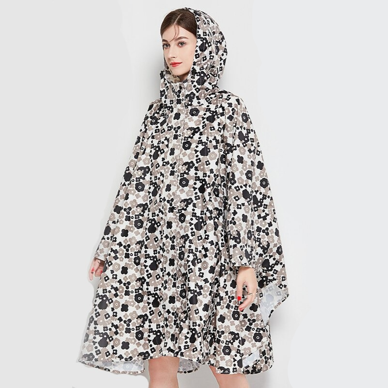 Poncho Coat Stylish Rain Poncho Rain Jacket Women Fashion Hooded