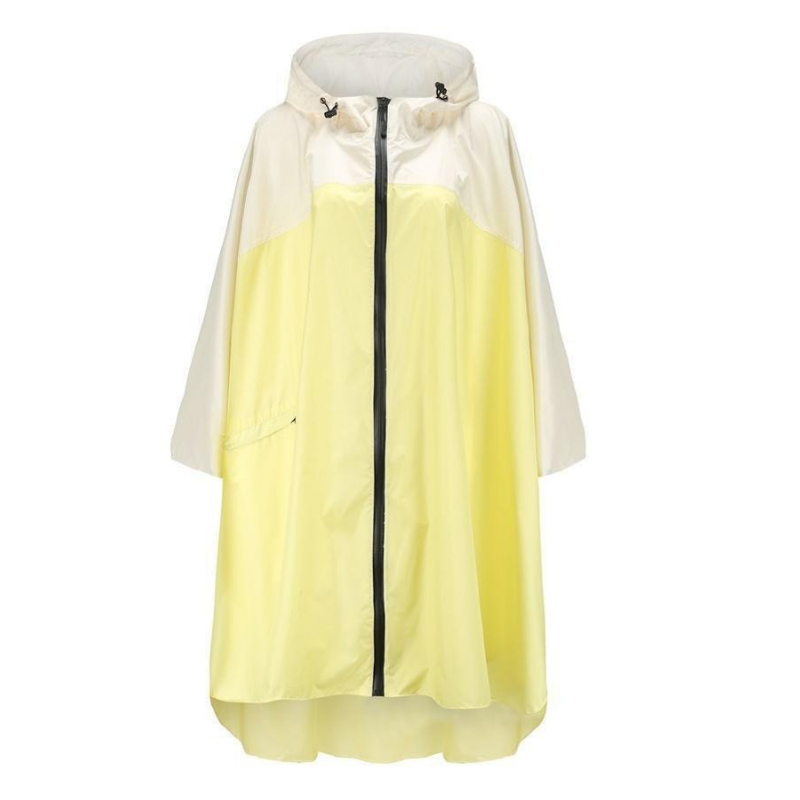 Adult rain poncho - yellow &amp; white